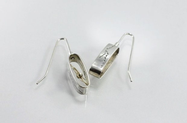 Boucles d'oreilles "Eclairs" (argent, or jaune) Boucles d'oreilles "Eclairs" (argent, or jaune)
