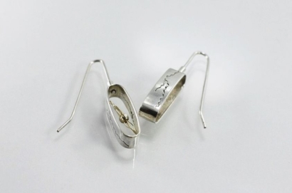 Boucles d'oreilles "Eclairs" (argent, or jaune) Boucles d'oreilles "Eclairs" (argent, or jaune)